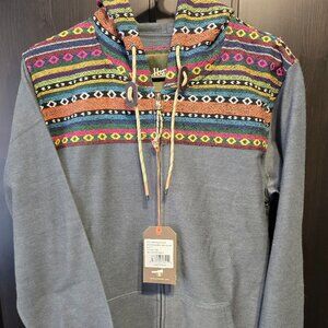 NWT Howler Brothers Shaman Hoodie Smoked Blue/Helio Jacquard (S)